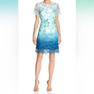 Elie Tahari Women's Organdy Dress - Sz 4 - Ombré Green, Blu and White NWT
